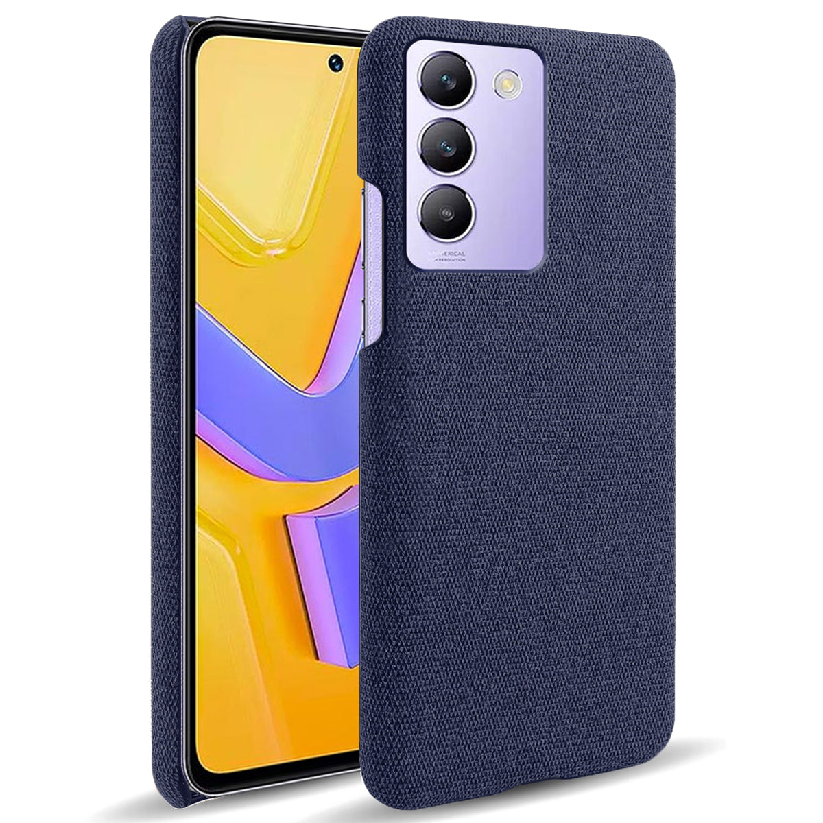 For vivo Y100 5G (Indonesia) / Y200e 5G Case Cloth+PC Anti-Fall Slim Phone Cover For vivo Y100 5G (Indonesia) / Y200e 5G Case Cloth+PC Anti-Fall Slim Phone Cover